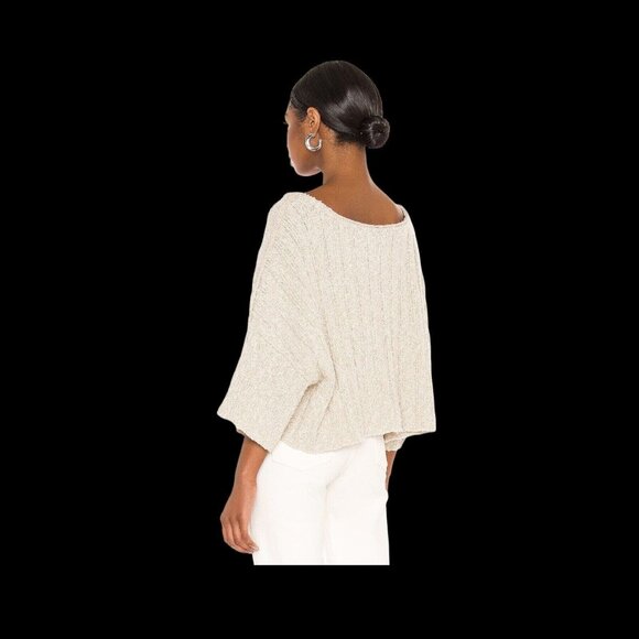 Free People Oversized Knit Cropped Pullover Sweater Size Large - New with Tags - Picture 3 of 3